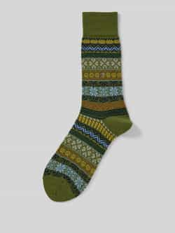 Burlington Sokken van scheerwolmix model 'Country Fair Isle'
