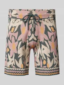 Only & Sons Korte regular fit jacquard broek met bloemenmotief model 'DUKE'