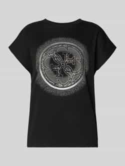 Guess T-shirt met siersteentjes en ronde hals