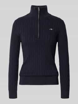 Gant Schipperstrui met logostitching en kabelpatroon