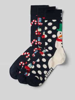Happy Socks Sokken met labelprint in een set van 3 paar
