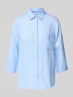 BRAX Regular fit linnen blouse met borstzak model 'Vickie'