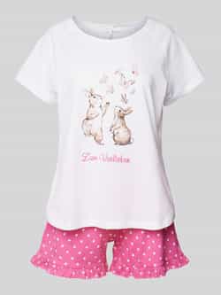 LOUIS & LOUISA Pyjama met statementstitching model 'Zum Verlieben'