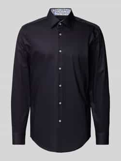 Boss Slim fit zakelijk overhemd met kentkraag model 'Hank'