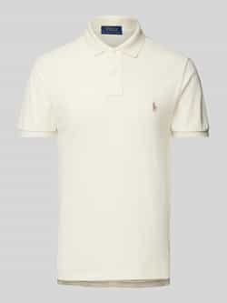 Ralph Lauren Slim Fit Polo Shirt Korte Mouw Ecru Beige Heren