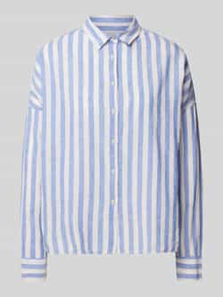 0039 italy Regular fit overhemdblouse van linnen met extra brede schouders