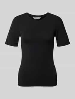 MSCH Copenhagen T-shirt met geribde ronde hals model 'Betrina'