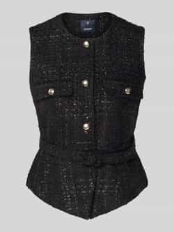 Joop! Gilet in bouclélook met riem model 'Viola'