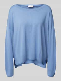 Liu Jo White Oversized gebreide pullover met ronde hals
