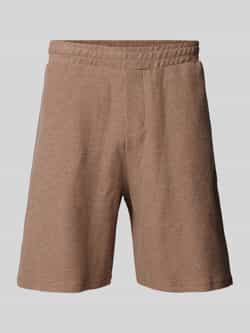 REVIEW Regular fit sweatshorts met structuurmotief