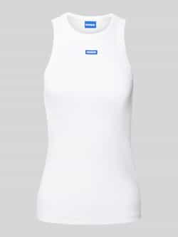 OTTO HUGO Blue Tanktop Easy Tank Ribstof van katoenmix met elastaan