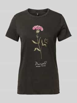 Only Regular fit T-shirt van zuivere katoen met motiefprint model 'LUCY LIFE'