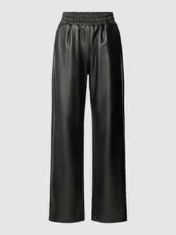 Q S by s.Oliver imitatieleren straight fit broek zwart