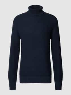 Selected Homme Blauwe Coltrui met Hoge Kraag en Textuur Blue Heren