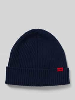 HUGO Beanie van zuivere geribde scheerwol model 'XOLA'