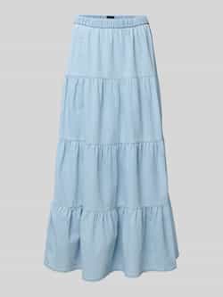 Pieces Maxi-jeansrok van katoenmix model 'TULA'