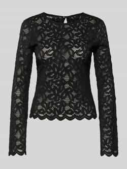 Pieces Regular fit blousetop van transparant kant model 'JOHANNE'