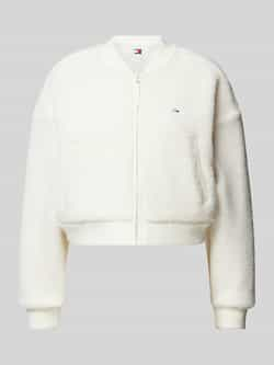 Tommy Jeans Witte Fleece Jas Aw24 White Dames