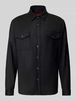 Cruna Regular fit overshirt van scheerwol met klepzakken