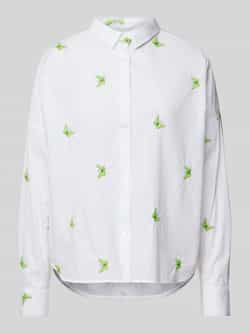 0039 italy Regular fit overhemdblouse met motiefstitching model 'LUCY'