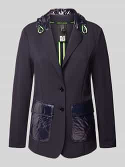 Marc Cain Sportieve Jersey Blazer met Materiaalmix Blue Dames