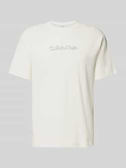 Calvin Klein Geëmbosseerd Logo T-Shirt Katoen Collectie White Heren