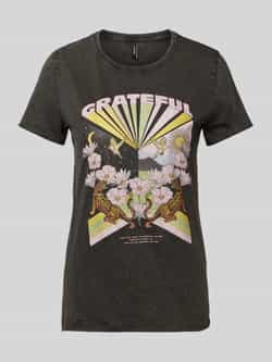 Only Regular fit T-shirt van zuivere katoen met motiefprint model 'LUCY LIFE'