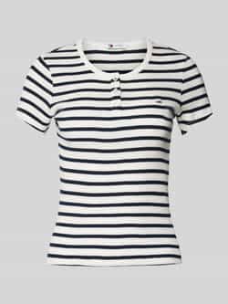 TOMMY JEANS T-shirt TJW SLIM BUTTON RIB C-NECK SS
