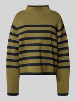 Jake*s Collection Gebreide pullover met geribde opstaande kraag