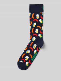 Happy Socks Sokken met labelstitching model 'Beer & Sausage'