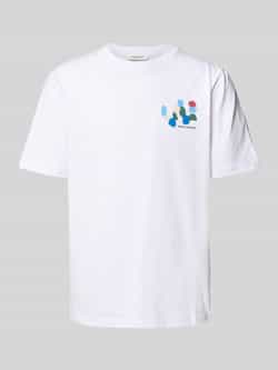Wood T-shirt met labelprint model 'Bobby'