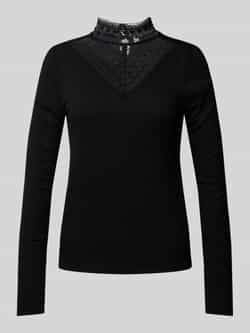 Q S designed by Shirt met lange mouwen met inzet bovenaan