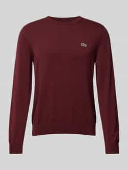 Lacoste Gebreide pullover met logopatch