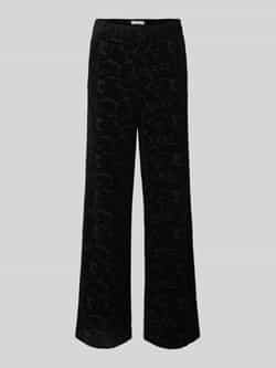 BRAX Wide leg fit stoffen broek met all-over print model 'Maine'