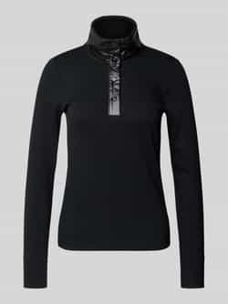 Marc Cain Shirt met lange mouwen en korte drukknoopsluiting