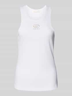 Liu Jo White Tanktop met labelstitching