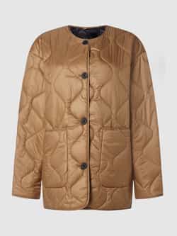 Opus Licht gewatteerd jack met ronde hals model 'Henja' waterafstotend