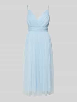 Lace & Beads Cocktailjurk met tailleband en V-hals