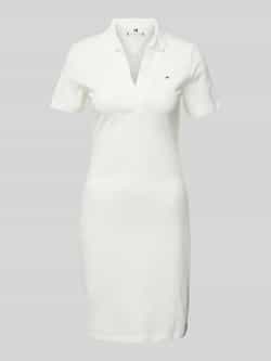 Tommy Hilfiger Polojurk SLIM OPEN NK POLO DRESS SS met geborduurde vlag