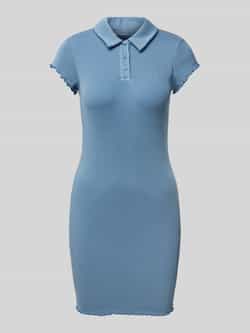 TOMMY JEANS Polojurk TJW GMD RIB POLO SS DRESS met geribde structuur babylockzoom
