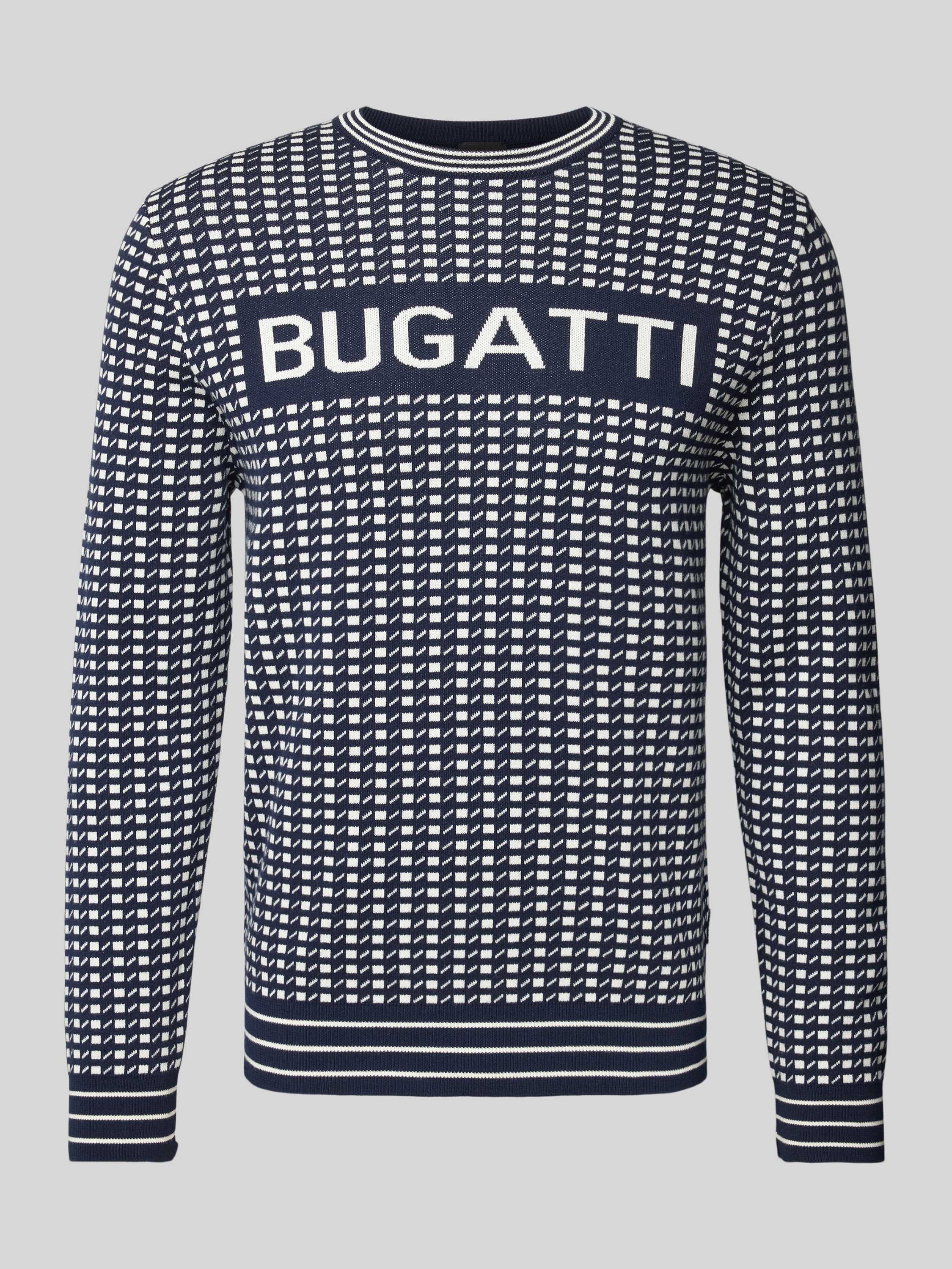 Bugatti Gebreide pullover met labelprint