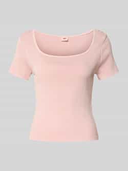 Levi's T-shirt in riblook met vierkante hals