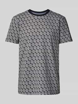 Christian Berg Men T-shirt met geribde ronde hals
