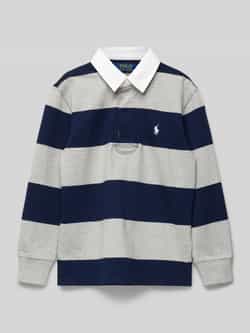 Polo Ralph Lauren Teens Shirt met lange mouwen polokraag en blinde knoopsluiting
