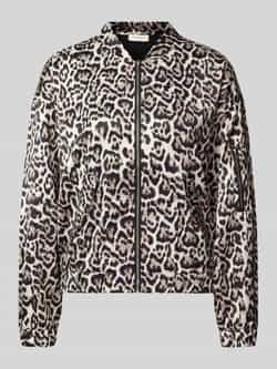 Freequent Luipaardprint Bomberjack Zilver Gray Dames