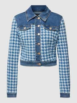 Guess Kort jeansjack met pied-de-poule-motief