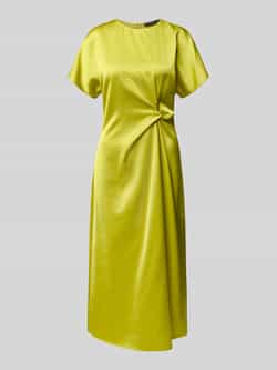 Comma Midi-jurk van viscosemix met knoopdetail