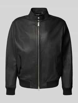 Boss Regular fit leren jack van echt lamsleer model 'MOINER'