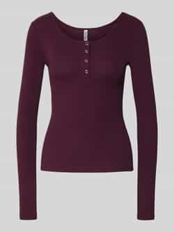Pieces Slim fit shirt met lange mouwen van katoenmix model 'KITTE'