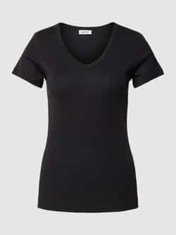 Esprit T-shirt met afgeronde V-hals